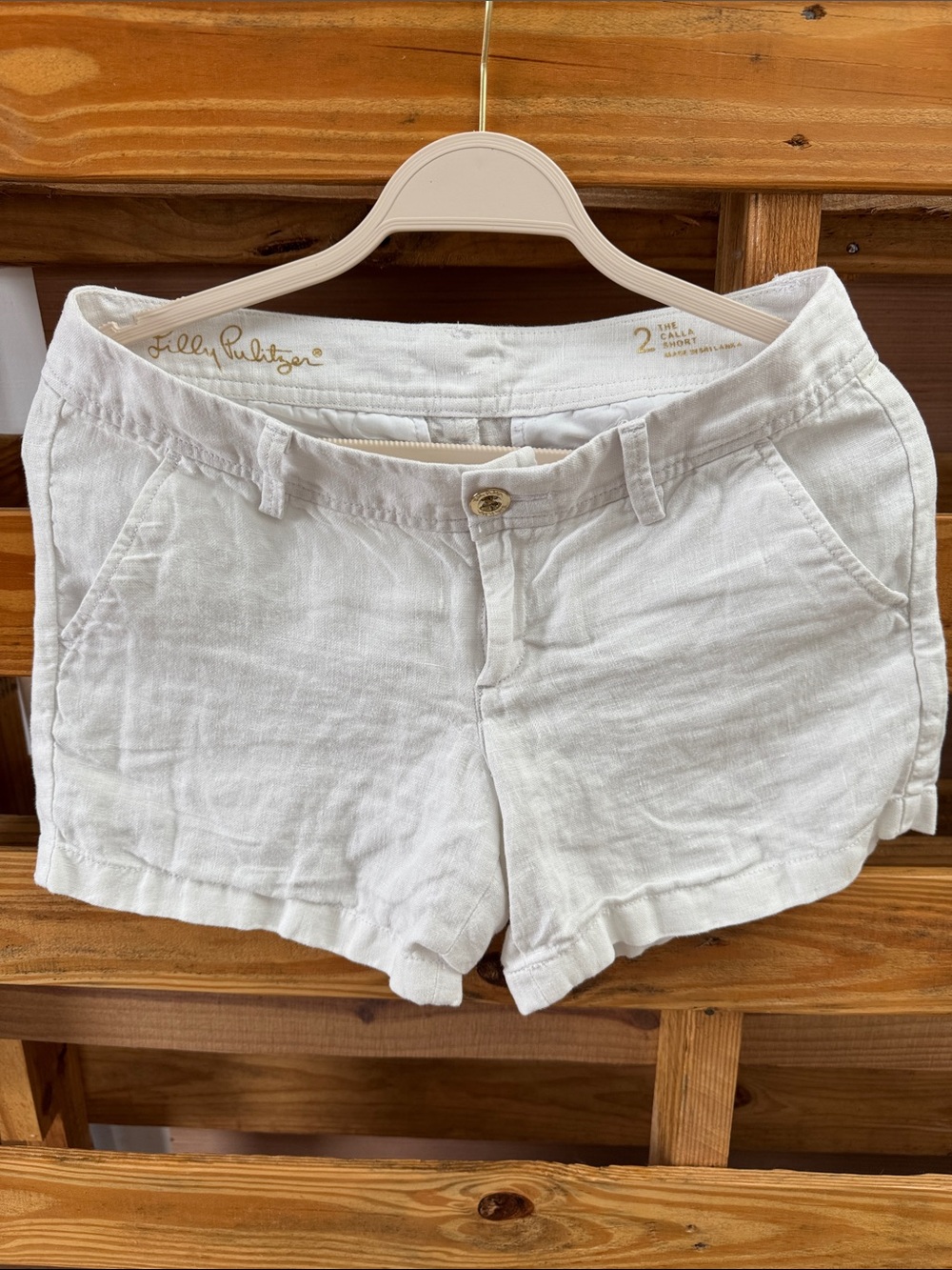 Lilly Pulitzer White Linen-Blend Women’s Shorts